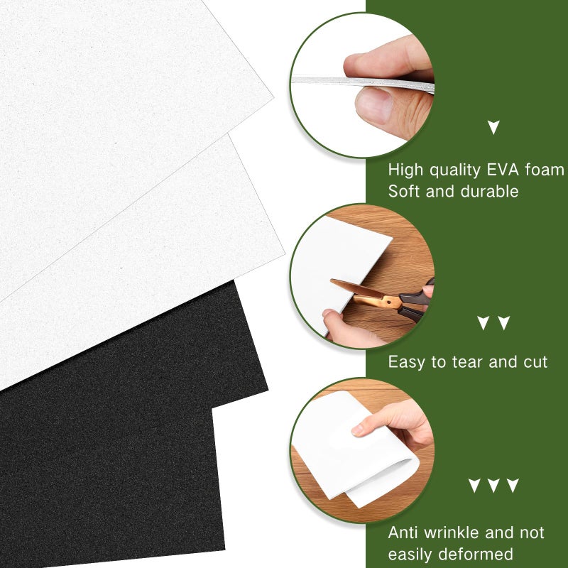 Innconee 20 Pcs 3mm Embroidery Foam 6 x 9 Inch EVA Foam Sheets for 3D Embroidery Arts and Crafts  DIY Projects  Hand Sewing  Quilting  Hats  Cosplay Costumes  Pillows(White  Black) - Image 4